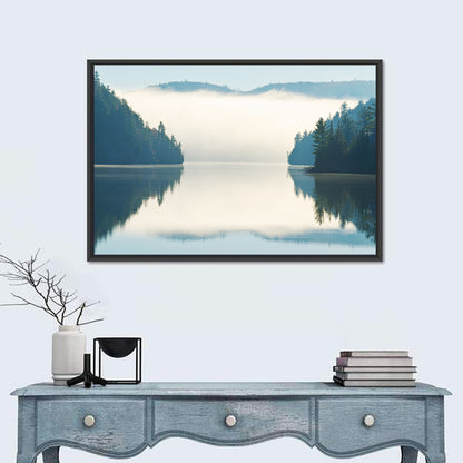 Foggy Lake Morning Wall Art