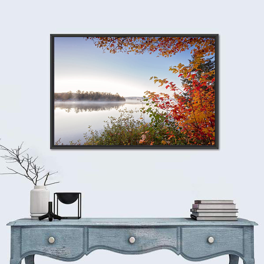 Algonquin Morning Mist Wall Art in a room, landscape