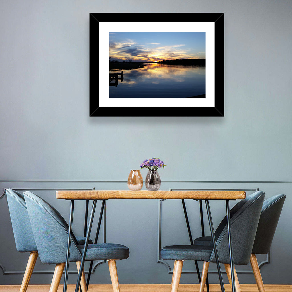 Lake Palestine Pier at Sunset Wall Art