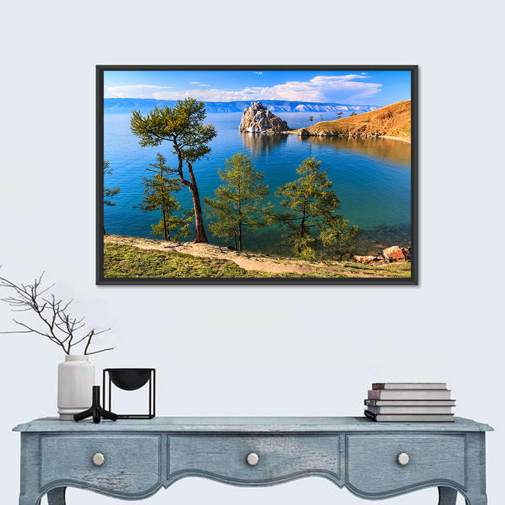 Shamanka Rock, Lake Baikal Wall Art in a room, landscape
