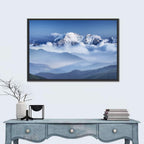 Snow-capped Peaks in Clouds Wall Art