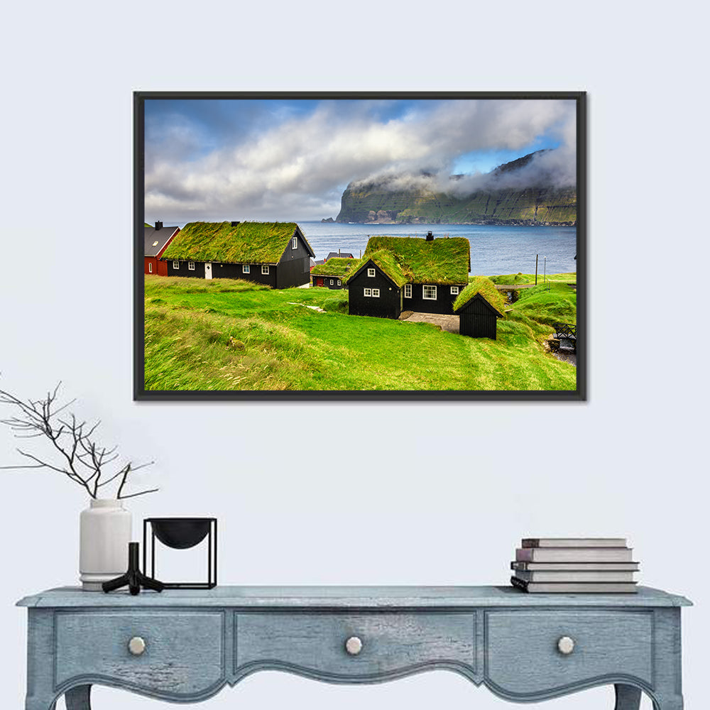 Saksun Village Landscape Wall Art in a room, landscape