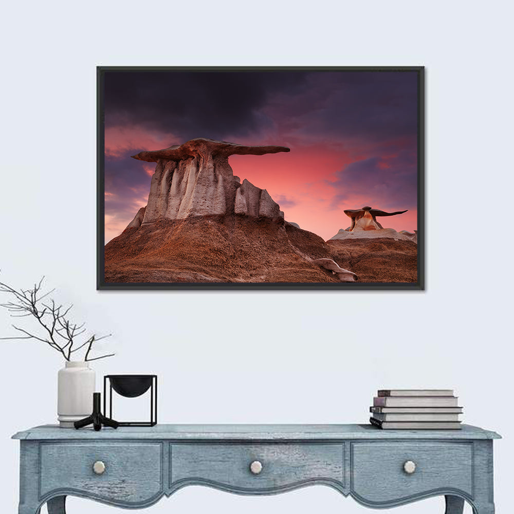 Wings Formation, Bisti Hoodoos Wall Art in a room, landscape