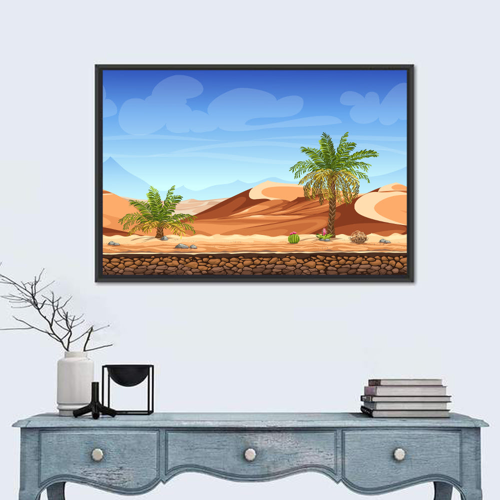 Digital Desertscape Wall Art in a room, landscape