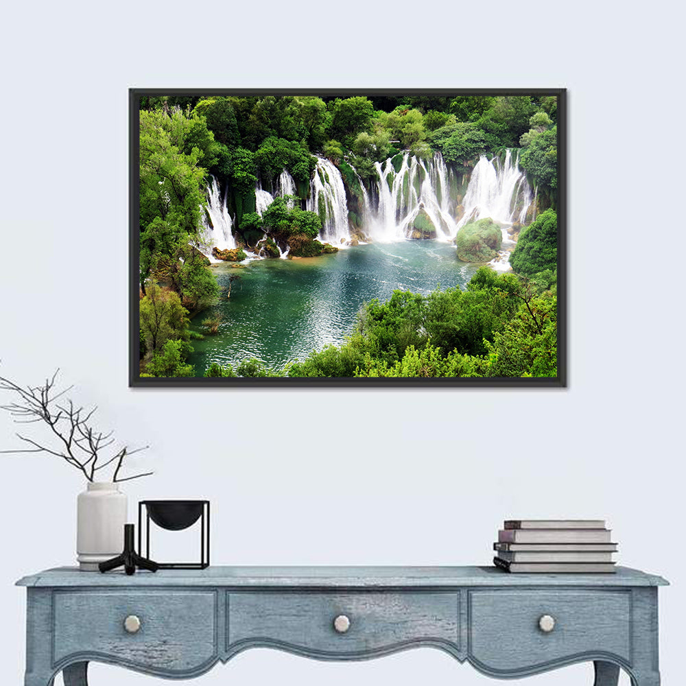Kravice Falls Wall Art in a room, landscape