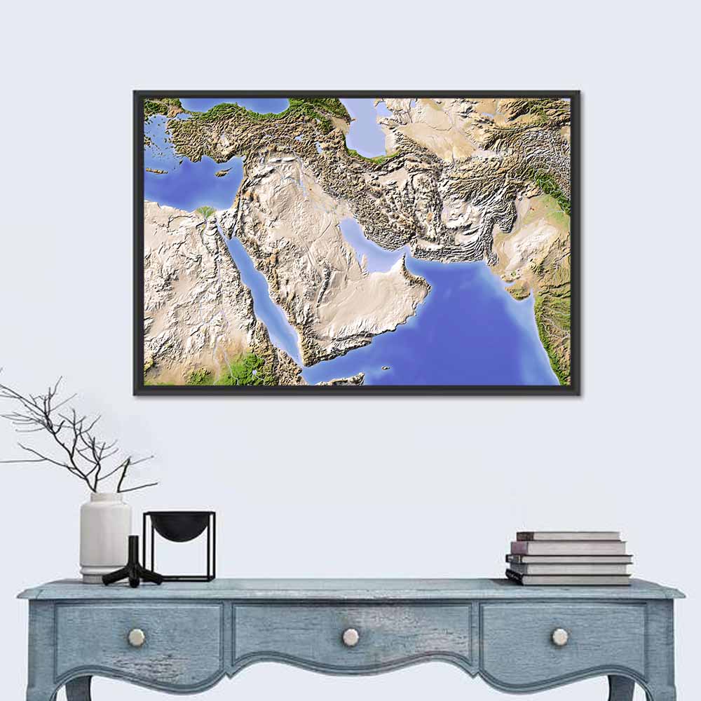 Arabian Peninsula from Space Wall Art in a room, landscape