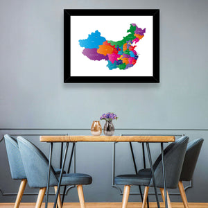 Coloured China Map Wall Art