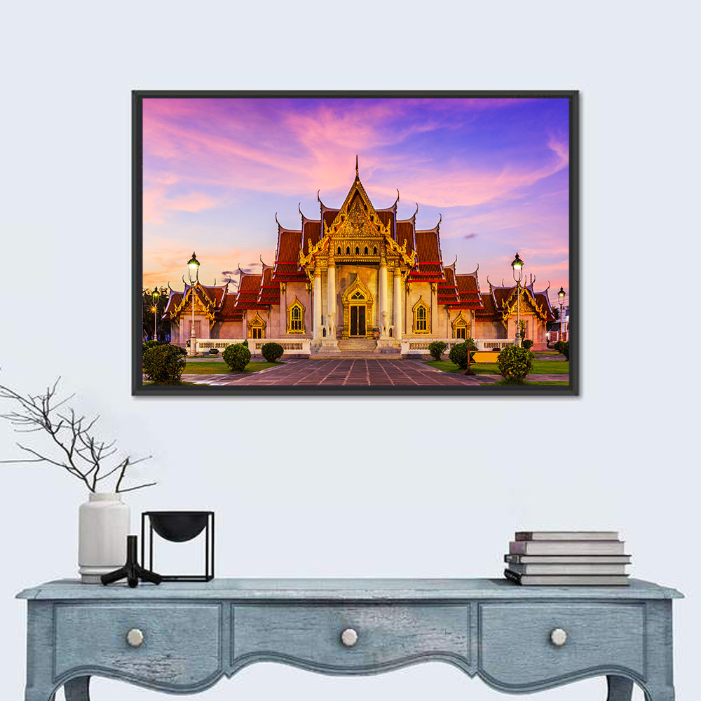 Wat Benchamabophit at Dusk Wall Art in a room, landscape