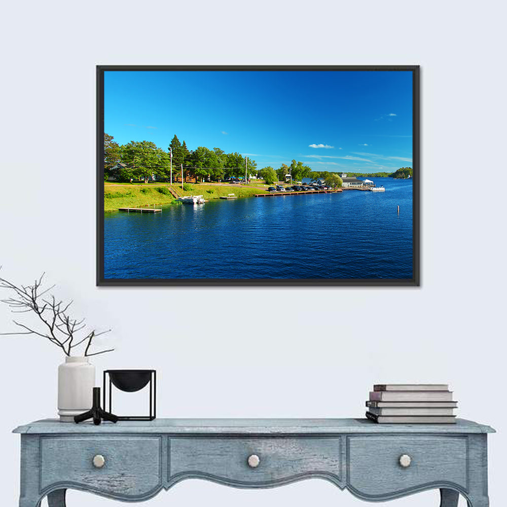 Lake Minocqua Wall Art in a room, landscape