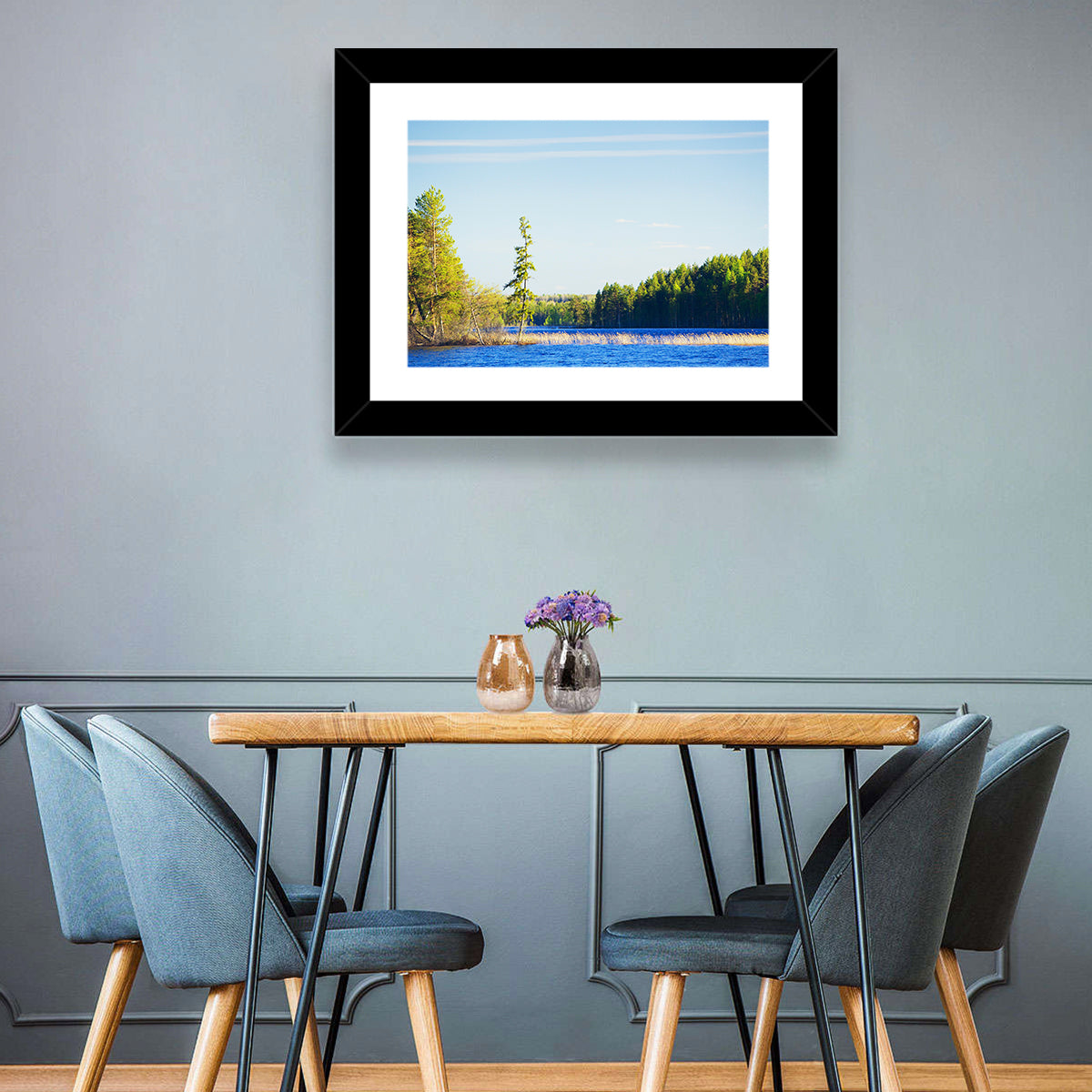 Summer Forest Lake Shoreline Wall Art