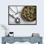 Stethoscope and Medical Cannabis Still Life Wall Art