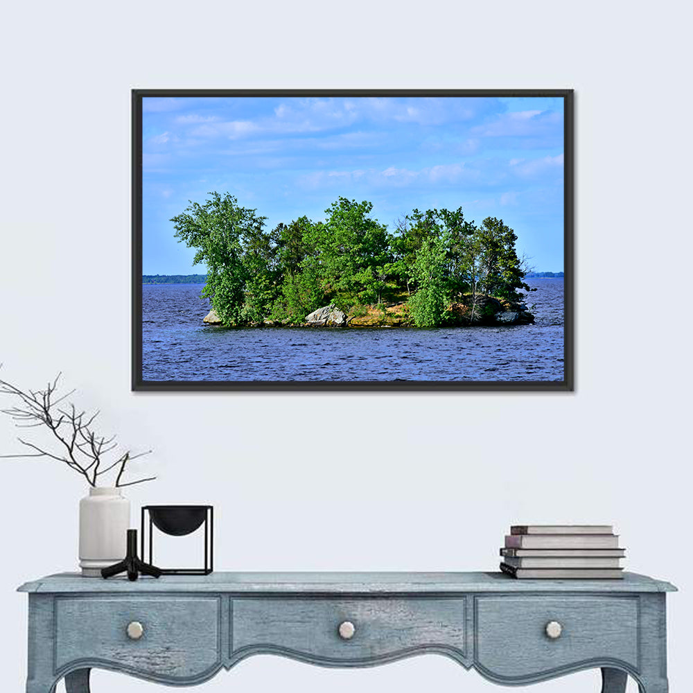 Petenwell Lake Island Wall Art in a room, landscape