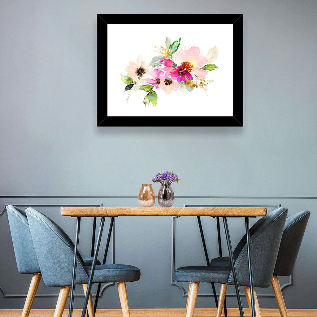 Delicate Pink Floral Watercolor Wall Art
