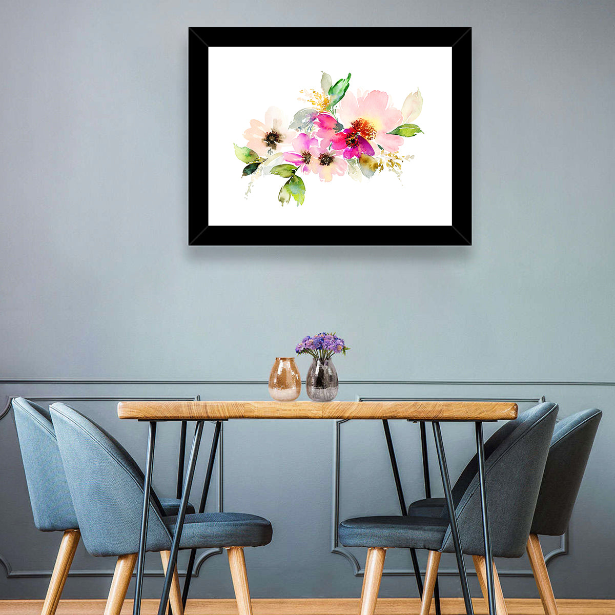 Delicate Pink Floral Watercolor Wall Art