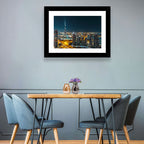 Dubai Night Skyline with Burj Khalifa Wall Art