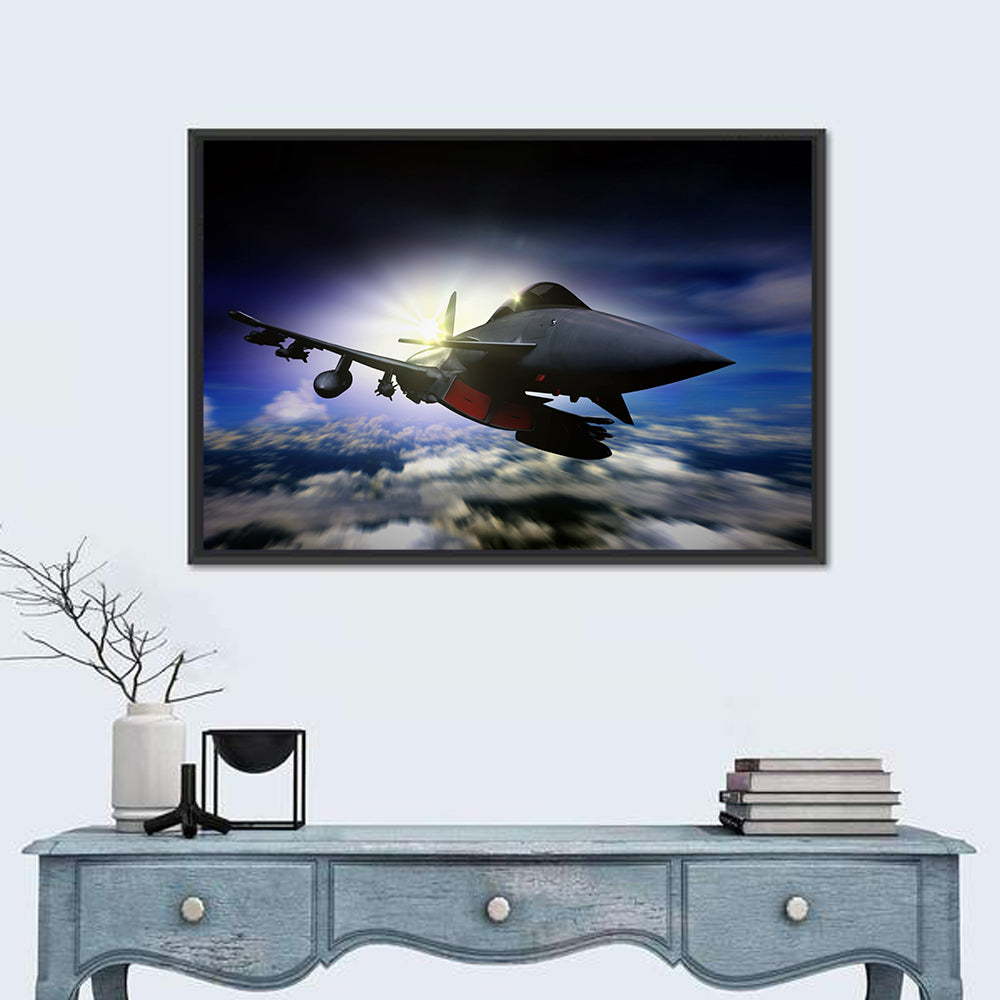 Sunrise Fighter Jet Wall Art
