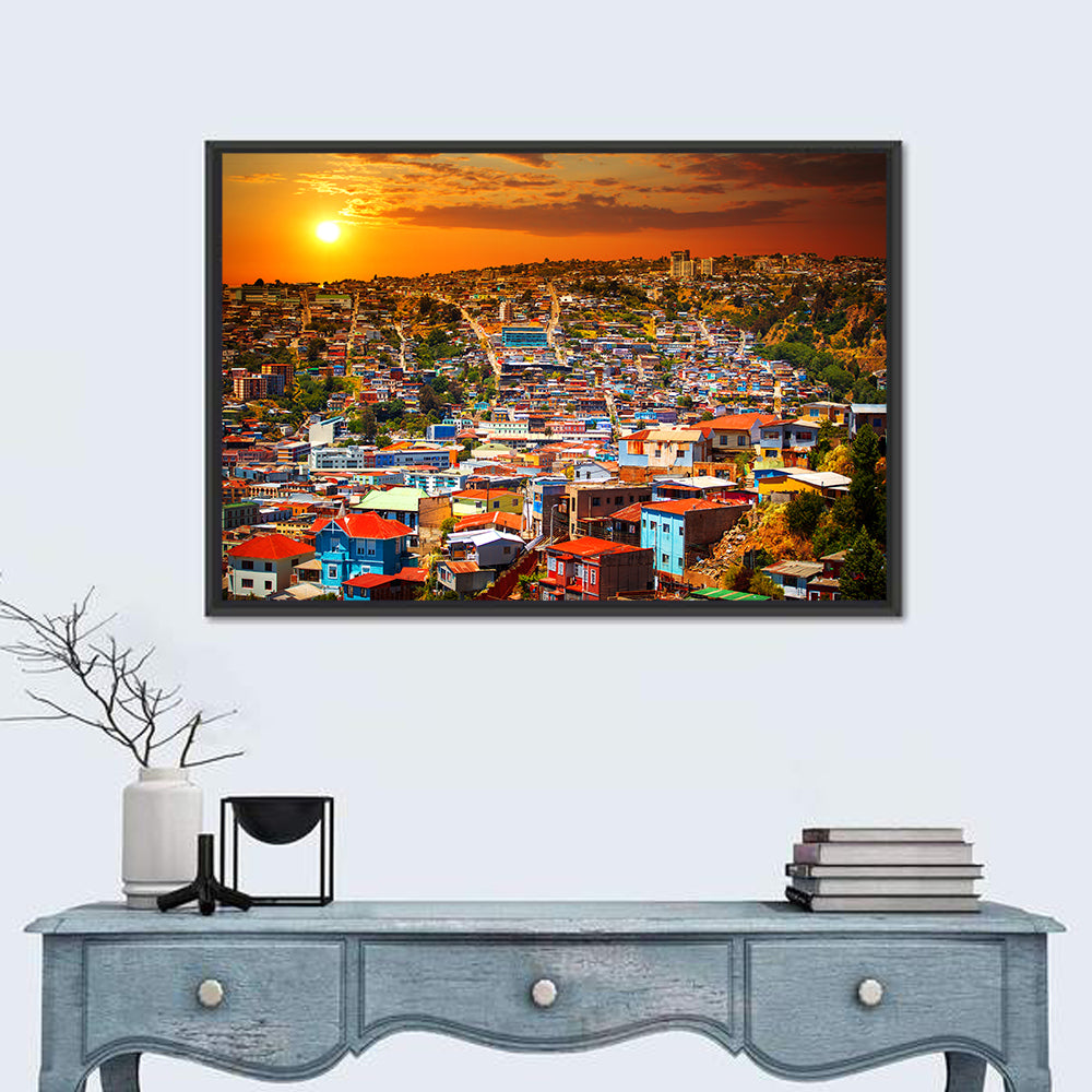 Valparaíso Hills Sunset Wall Art