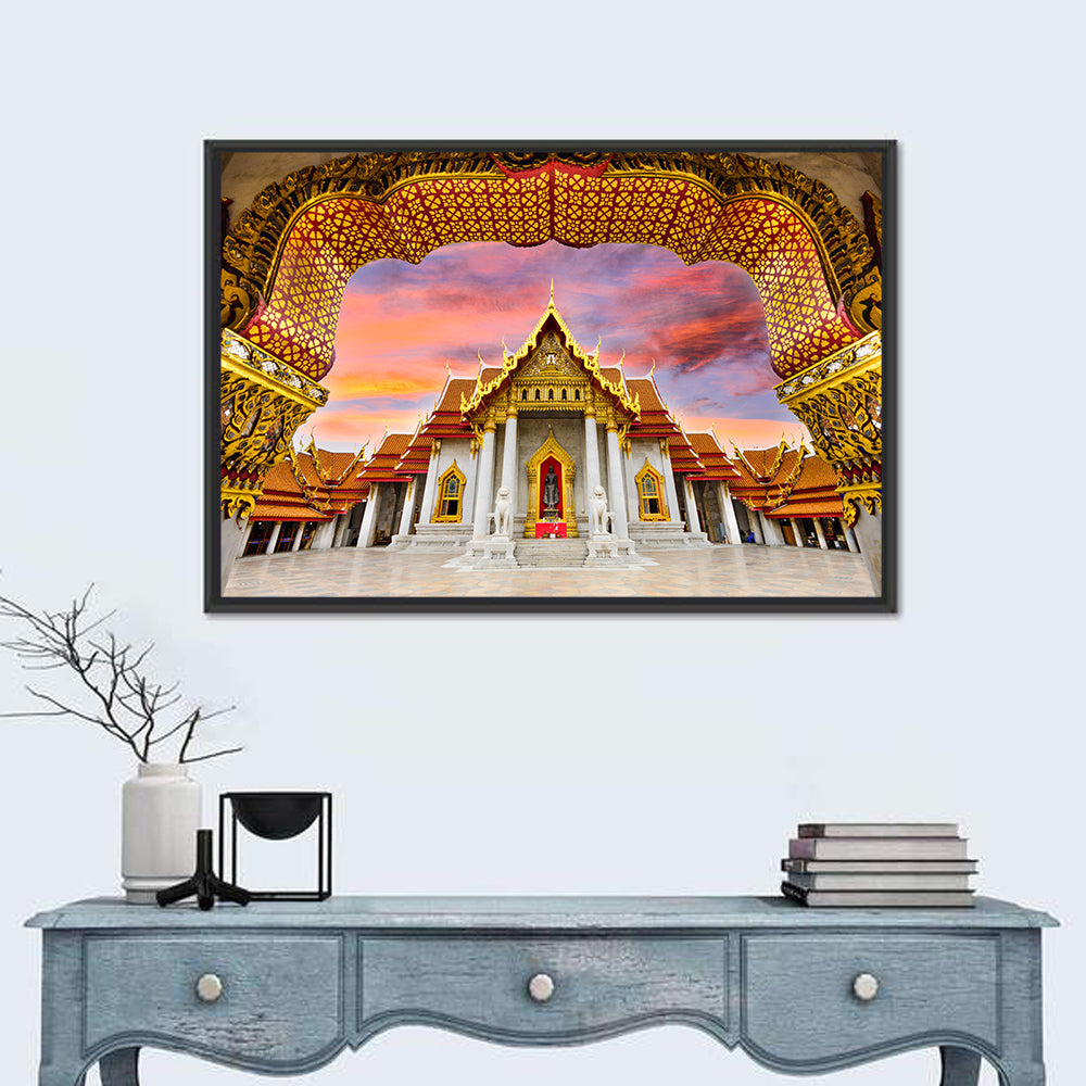 Marble Temple at Sunset Wall Art in a room, landscape