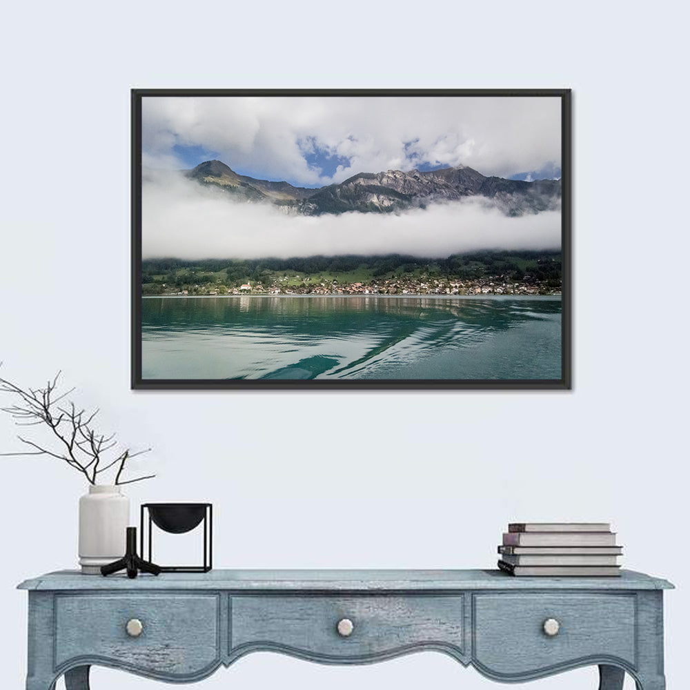 Lake Brienz Reflection Wall Art in a room, landscape