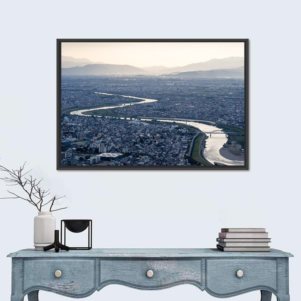 Gifu Aerial River View Wall Art