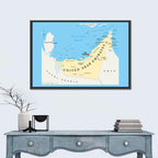 UAE Political Map Wall Art