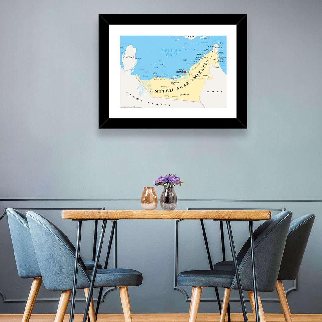 UAE Political Map Wall Art
