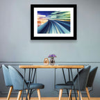Curved Monorail Light Trails Wall Art