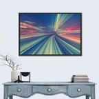 Monorail Night Light Trails Wall Art