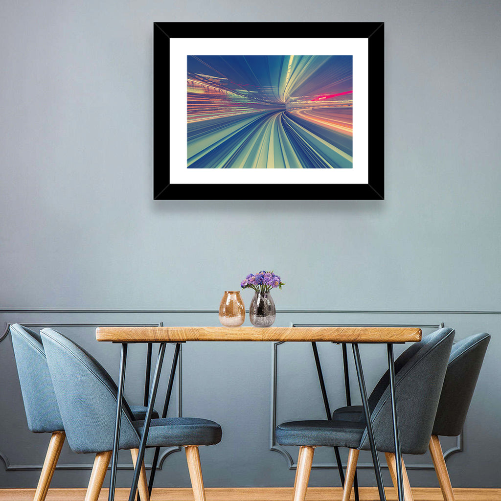 Monorail Night Light Trails Wall Art