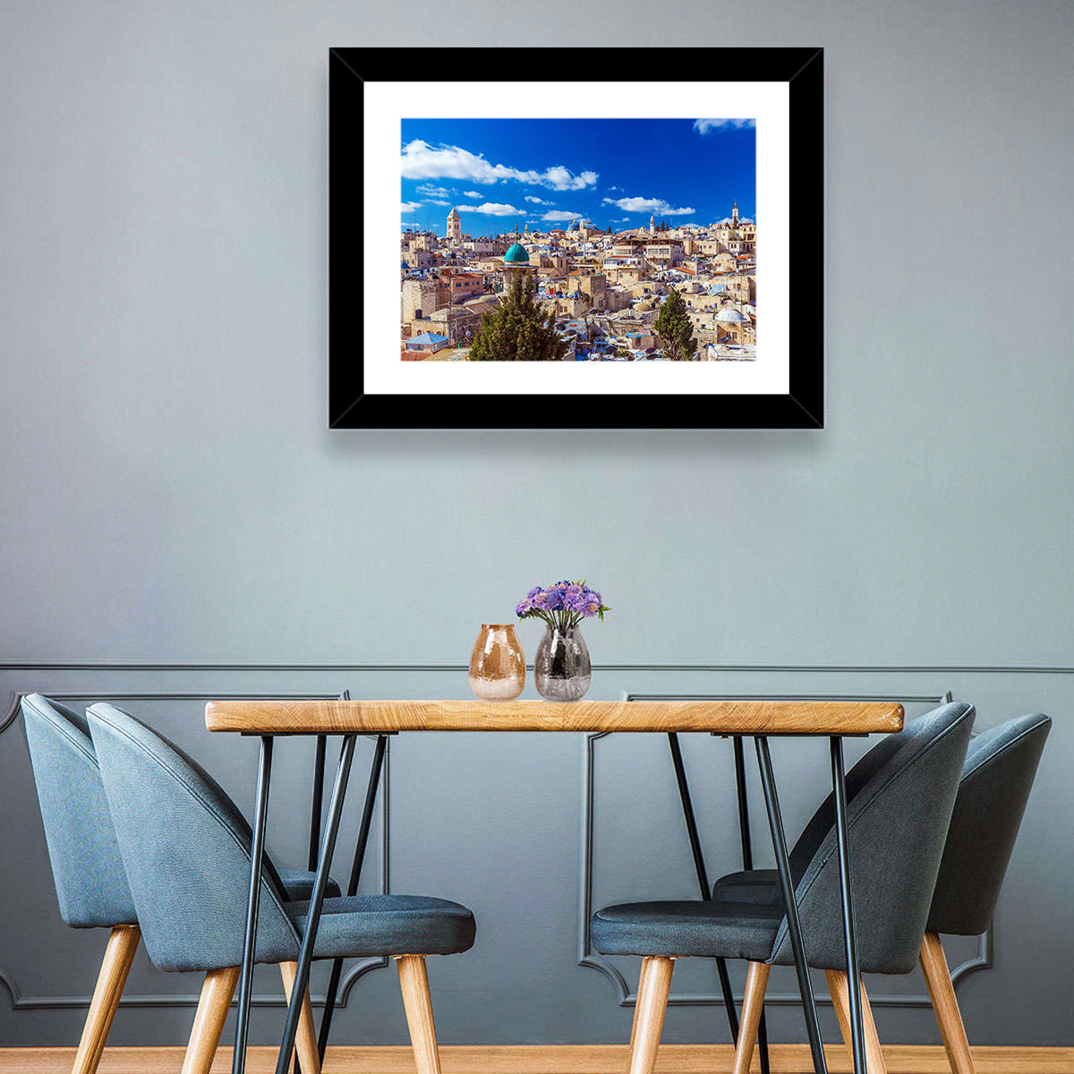 Jerusalem Old City Rooftops Wall Art in a room, landscape
