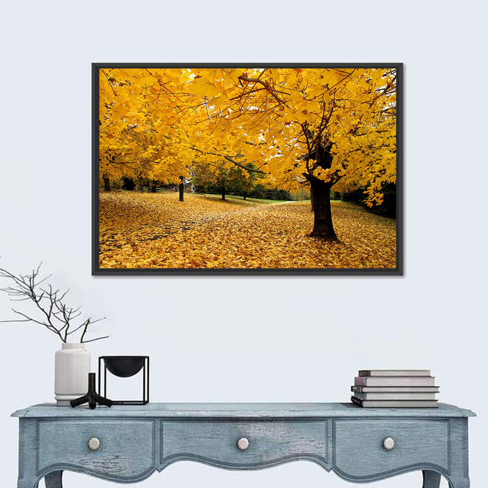 Baltimore Autumn Foliage Wall Art in a room, landscape