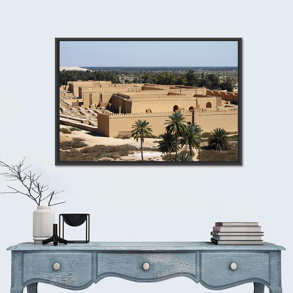 Babylon Palace Ruins Wall Art in a room, landscape