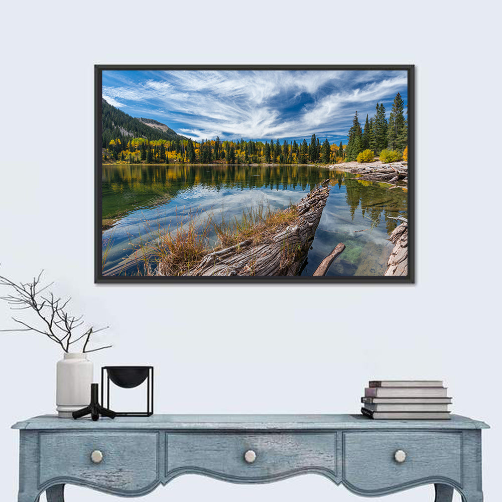 Autumn Lake Colorado Wall Art in a room, landscape
