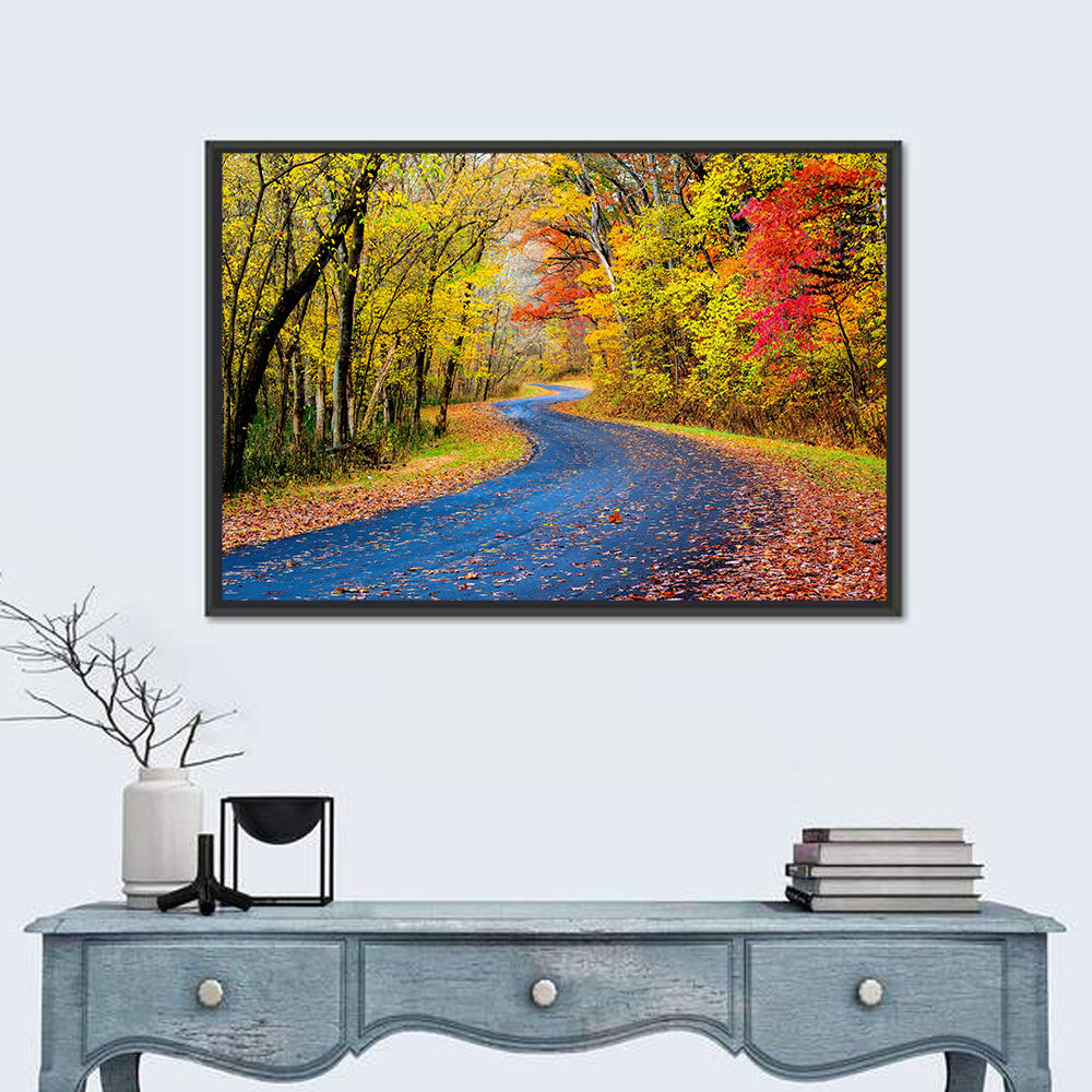 Wet Autumn Road Wall Art