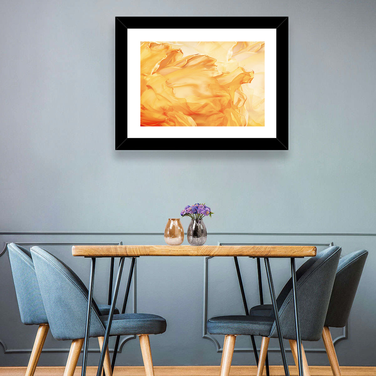 Golden Waving Cloth Abstract Wall Art