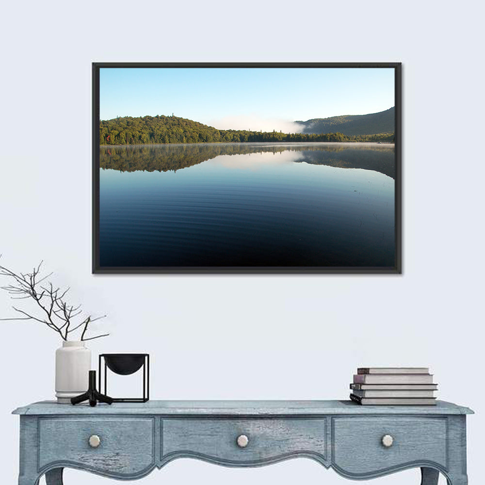 Lake Monroe Morning Reflection Wall Art in a room, landscape