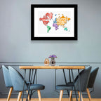 Colorful Country Name World Map Wall Art