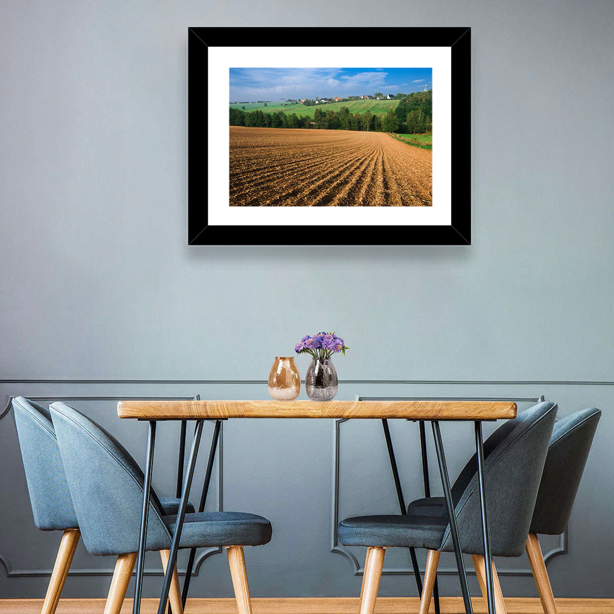 Kansas Wheat Fields Wall Art in a room, landscape