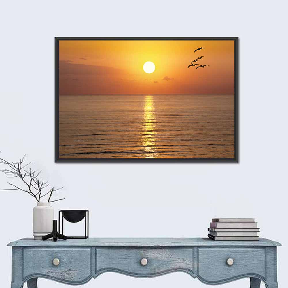 Sunset Over The Ocean Wall Art