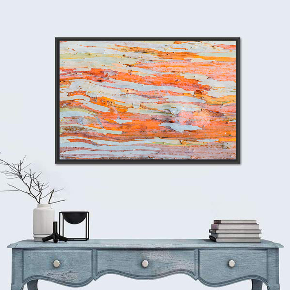 Abstract Eucalyptus Bark Layers Wall Art in a room, landscape