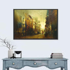 Golden Hour Urban Street Wall Art