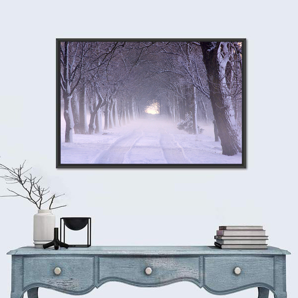 Kuressaare Park Snowy Path Wall Art in a room, landscape