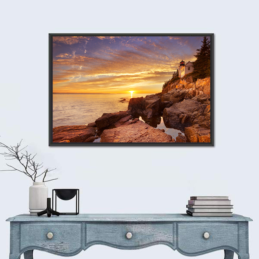 Bass Harbor Head Light at Sunset Wall Art