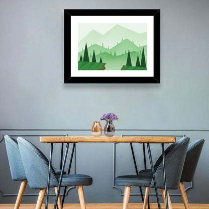 Digital Foggy Hills Wall Art