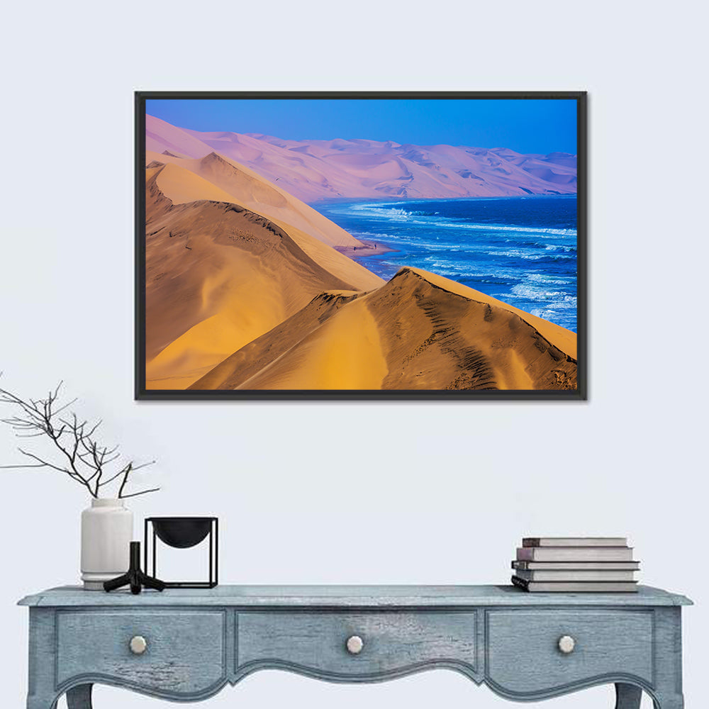 Sandwich Harbour Dunes Meet the Atlantic Wall Art in a room, landscape