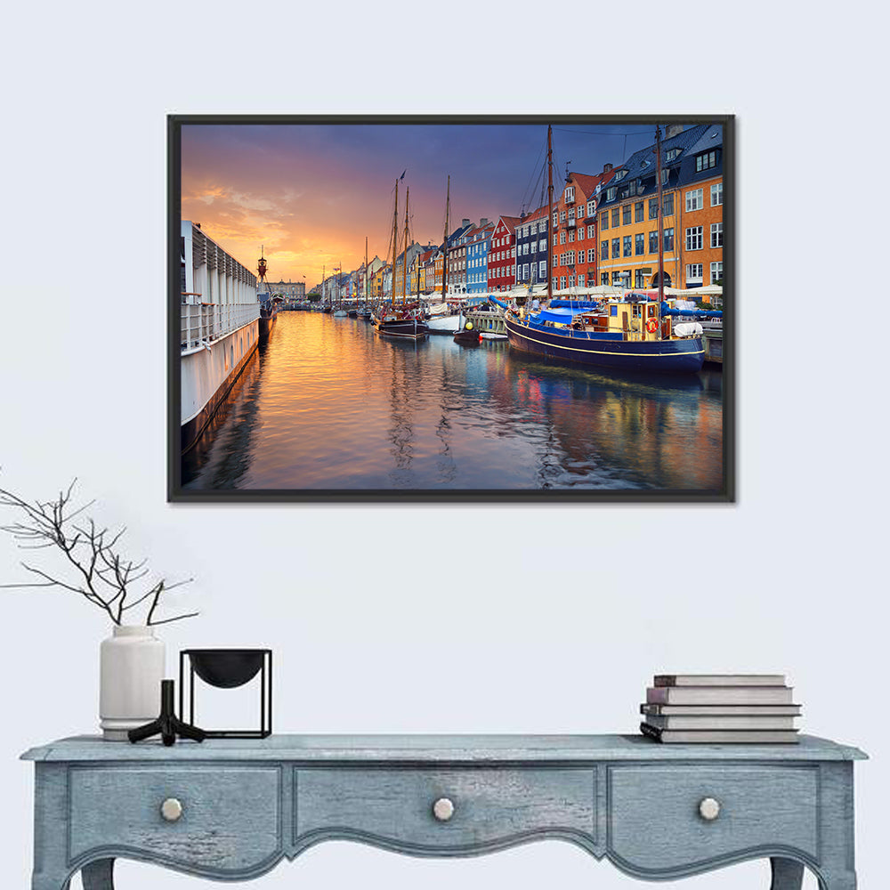 Nyhavn Canal at Sunset Wall Art