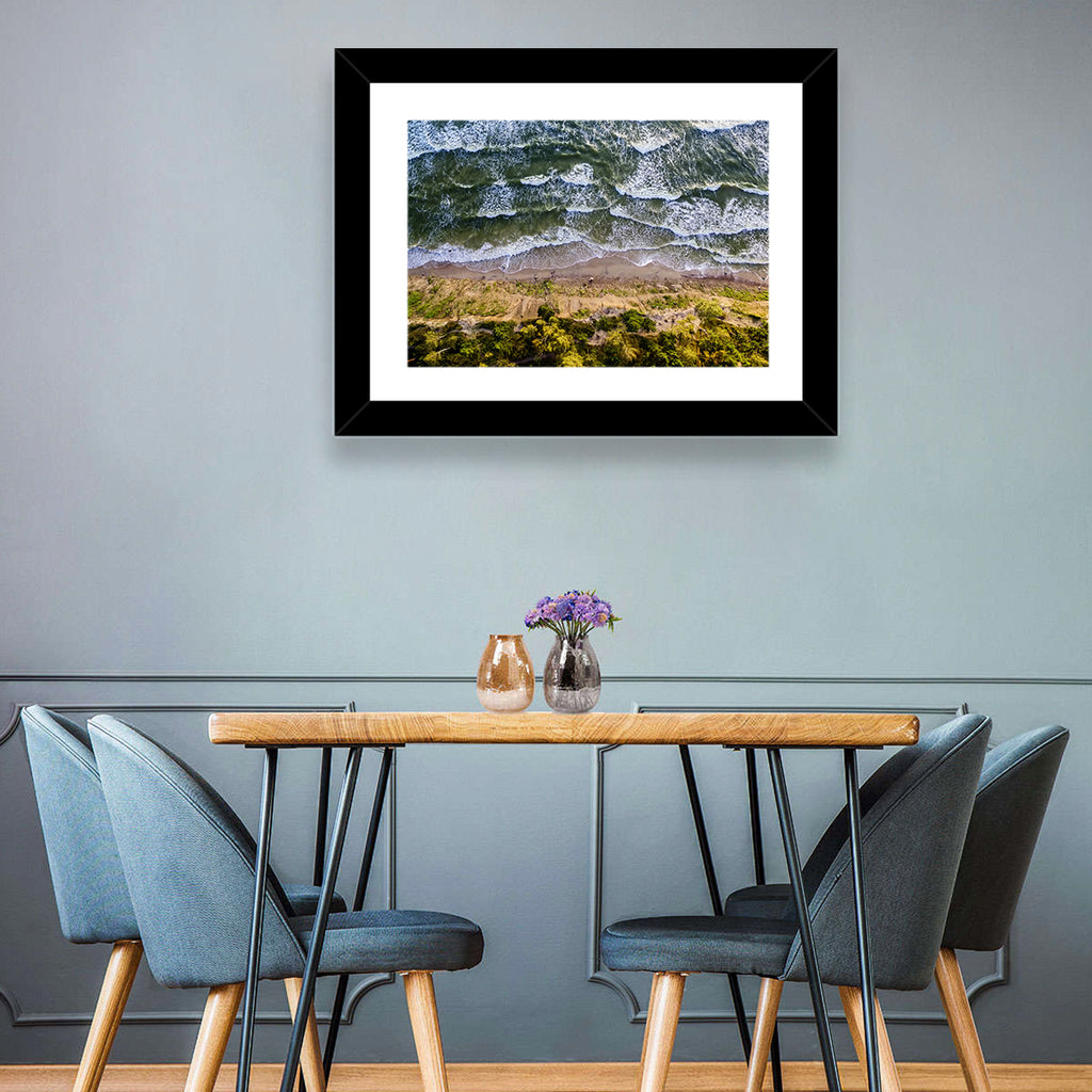 Aerial Waves Over Sandy Cliff Wall Art