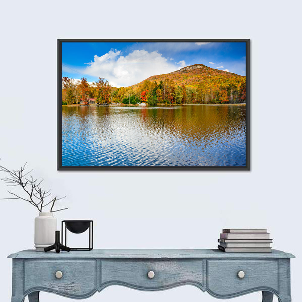 Yonah Mountain Lake View Wall Art in a room, landscape