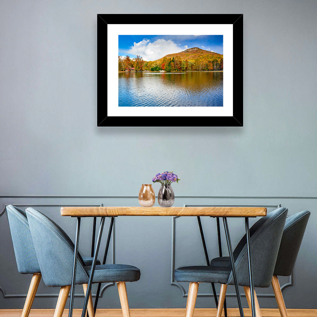 Yonah Mountain Lake View Wall Art in a room, landscape