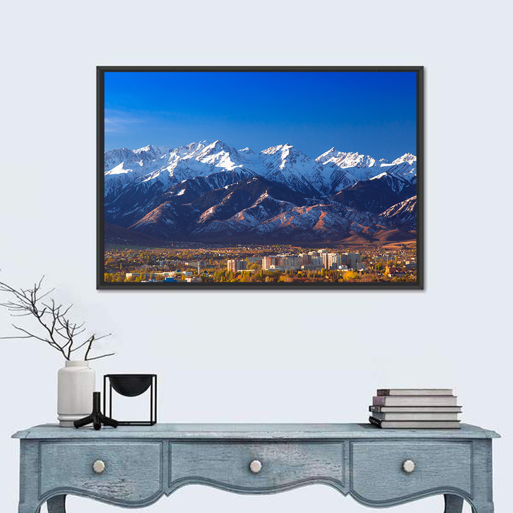 Almaty Snow-capped Trans-ili Alatau Wall Art in a room, landscape